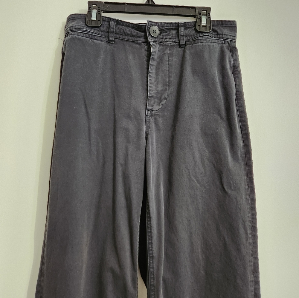 SOLD 🌟 Everlane Black The Lightweight Wide-Leg Crop Chino Pants Size 0 - Picture 3 of 16